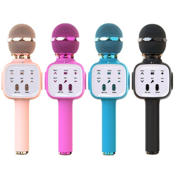 Беспроводной микрофон караоке bluetooth Q8 для детей 4 цвета