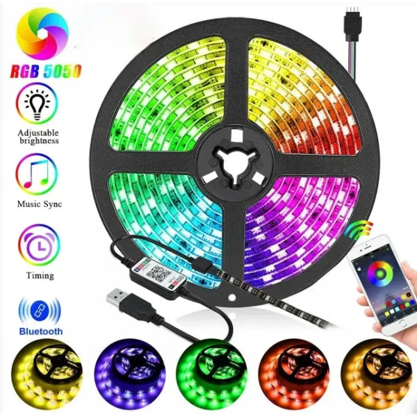 Комплект LED 5050 BT APP RGB лента светодиодная 5м