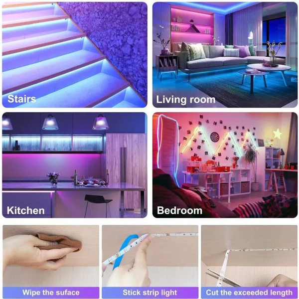 Комплект LED 5050 BT APP RGB лента светодиодная 5м