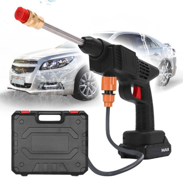 Аккумуляторная Минимойка для авто  высокого давления в кейсе (2 АКБ, 12 предметов, 60 бар)