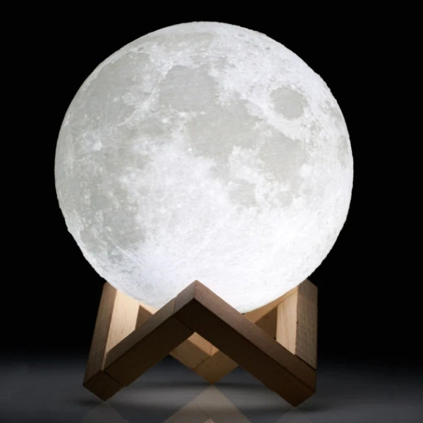 Ночник Луна 13 см 3D Magic Moon Light Touch Control Белый настольний сенсорный светильник