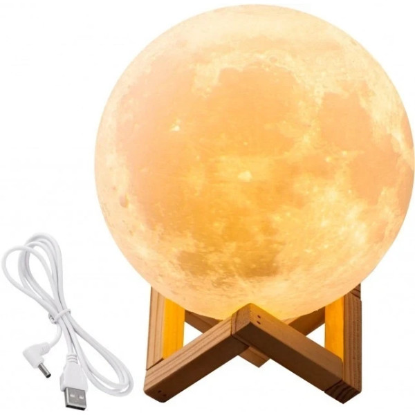 Ночник Луна 13 см 3D Magic Moon Light Touch Control Белый настольний сенсорный светильник