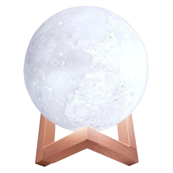 Ночник Луна 13 см 3D Magic Moon Light Touch Control Белый настольний сенсорный светильник