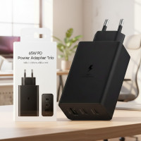 Блок зарядки на три порта USB-C и USB-A Power Adapter Trio Black / Быстрое зарядное устройство 65W