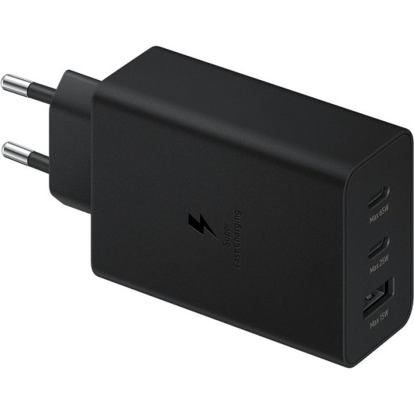 Блок зарядки на три порта USB-C и USB-A Power Adapter Trio Black / Быстрое зарядное устройство 65W