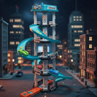 Детская гоночная трасса-парковка Childrens Rail Ca / Набор Игрушечный трек с машинками на 62 детали