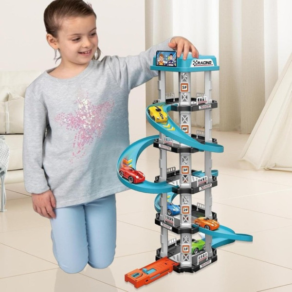 Детская гоночная трасса-парковка Childrens Rail Ca / Набор Игрушечный трек с машинками на 62 детали