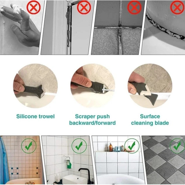 Силиконовый шпатель и скребок Silicon Towel Scrapper для удаления/нанесения силикона или герметика на любых по