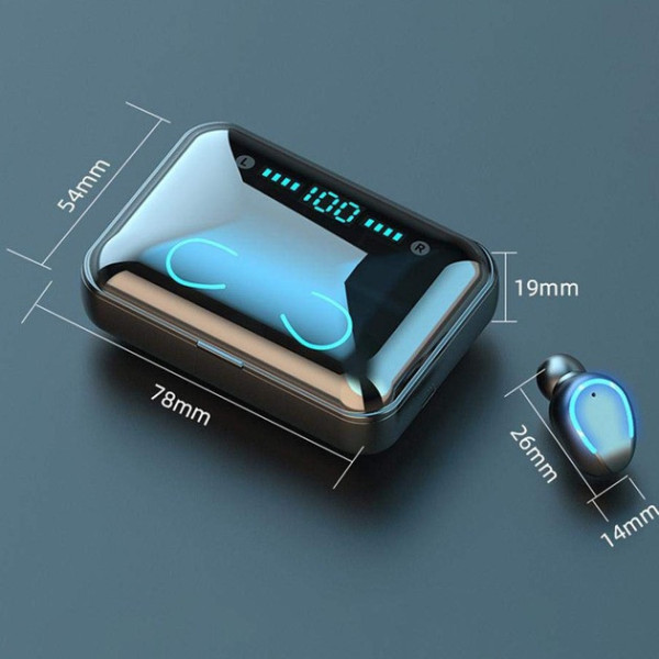 Беспроводные сенсорные наушники TWS F9 V5.1 с цифровым зарядным PowerBank