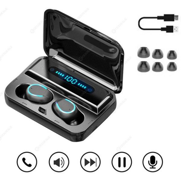 Беспроводные сенсорные наушники TWS F9 V5.1 с цифровым зарядным PowerBank