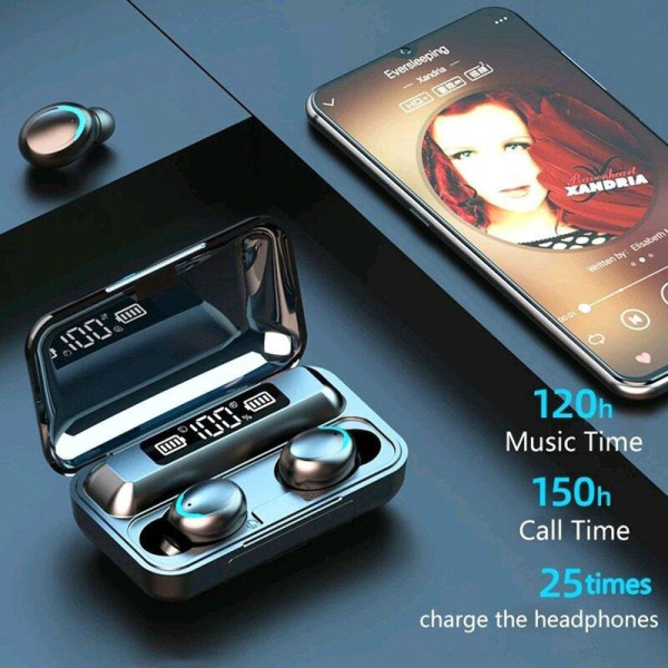 Беспроводные сенсорные наушники TWS F9 V5.1 с цифровым зарядным PowerBank