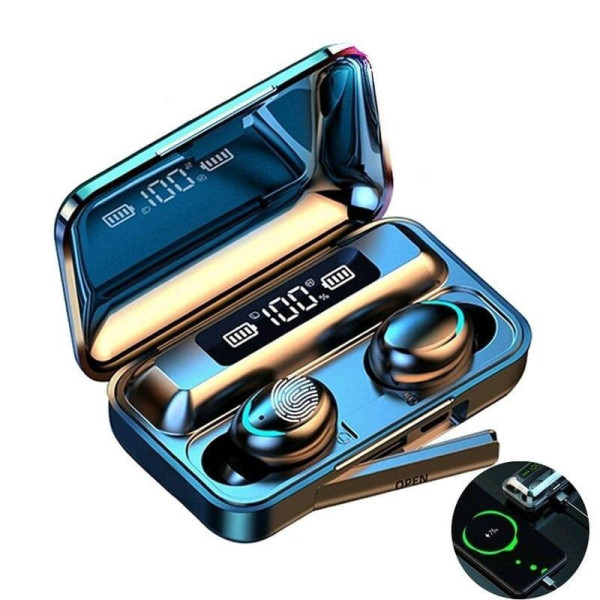 Беспроводные сенсорные наушники TWS F9 V5.1 с цифровым зарядным PowerBank