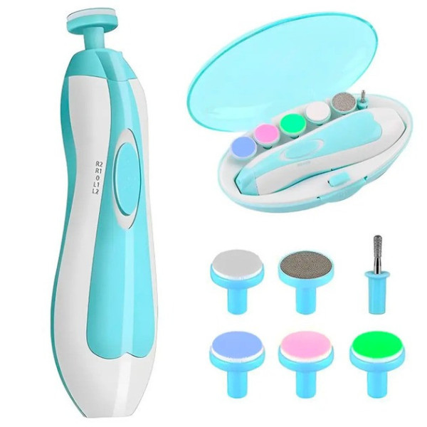 Детская пилочка аккумуляторная  для ногтей и 6 насадок NAIL TRIMMER XL-667