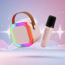 Караоке колонка с RGB подсветкой Детский микрофон K1 для караоке с Bluetooth-колонкой и LED-подсветкой