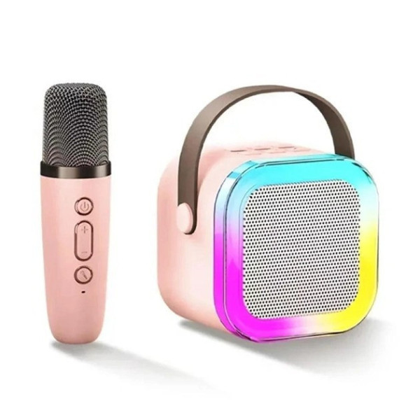 Караоке колонка с RGB подсветкой Детский микрофон K1 для караоке с Bluetooth-колонкой и LED-подсветкой