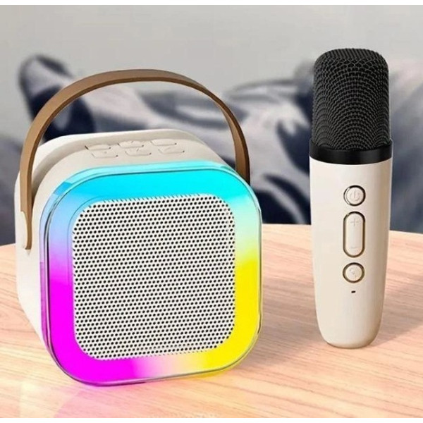 Караоке колонка с RGB подсветкой Детский микрофон K1 для караоке с Bluetooth-колонкой и LED-подсветкой