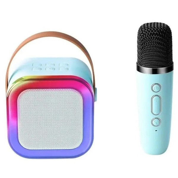 Караоке колонка с RGB подсветкой Детский микрофон K1 для караоке с Bluetooth-колонкой и LED-подсветкой