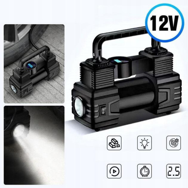 Портативный автомобильный воздушный компрессор Air pumpAND XL-1025 12В / насос с цифровым дисплеем