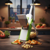 Мультислайсер SAFE SLICE MANDOLINE с контейнером White Green зеленый
