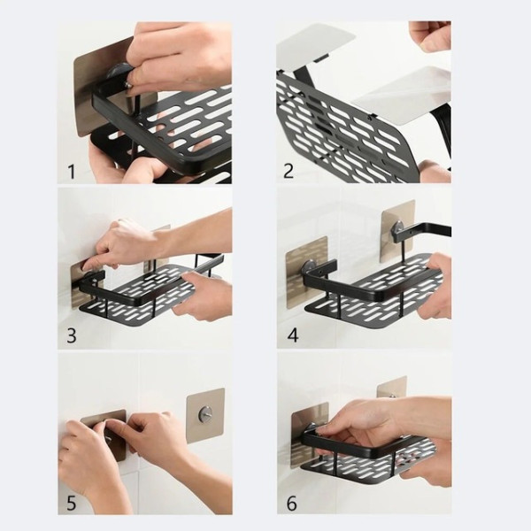 Металлическая полка для ванной органайзер STORAGE RACK Полка настенная для ванной Органайзер-полочка