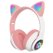 Беспроводные Bluetooth наушники с кошачьими ушками и цветной подсветкой Cat VZV-23M