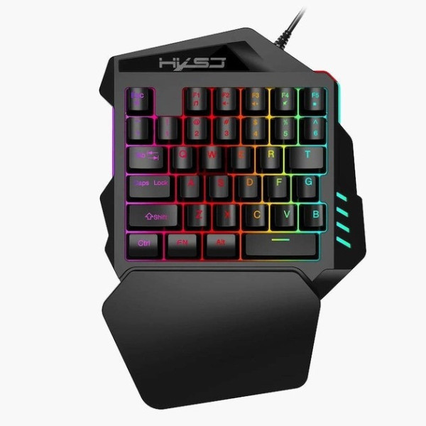 Комплект 198I G506 проводной игровая клавиатура для одной руки и мышь с подсветкой Black