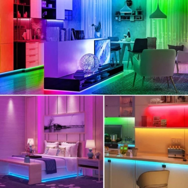 Светодиодная LED лента RGB 5050 с Bluetooth приложением 5 метров водостойкая
