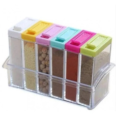 Набор Seasoning six piece set 6 баночек в подставке Кухонный органайзер для специй
