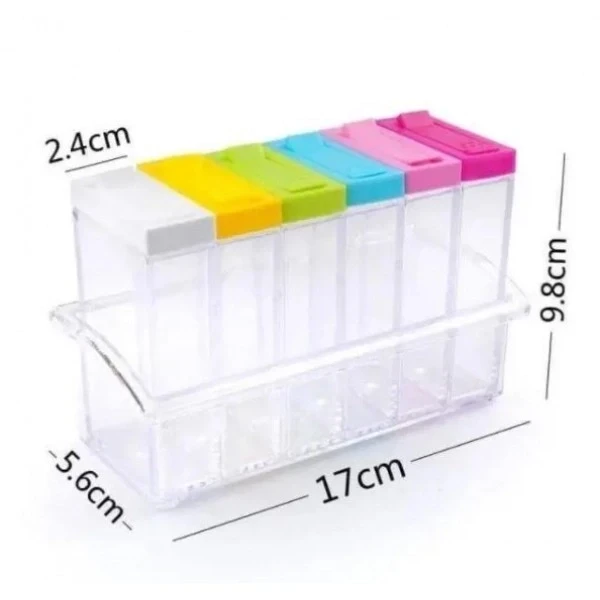 Набор Seasoning six piece set 6 баночек в подставке Кухонный органайзер для специй