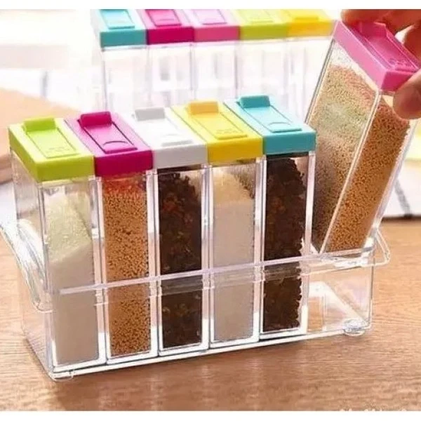 Набор Seasoning six piece set 6 баночек в подставке Кухонный органайзер для специй