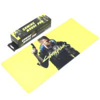 Игровой коврик для мышки и клавиатуры Cyberpunk 700-1, 30х70х0.3см желтый