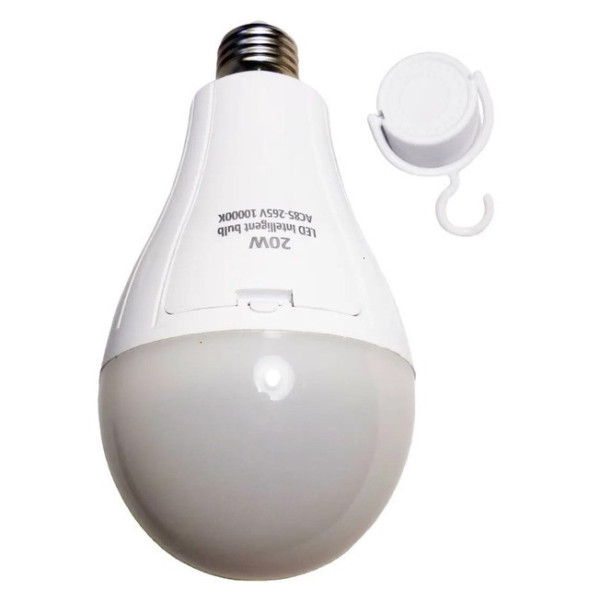 Светодиодная аккумуляторная лампа D8442 / LED лампочка с патроном Е27 20W + 2 аккумулятора