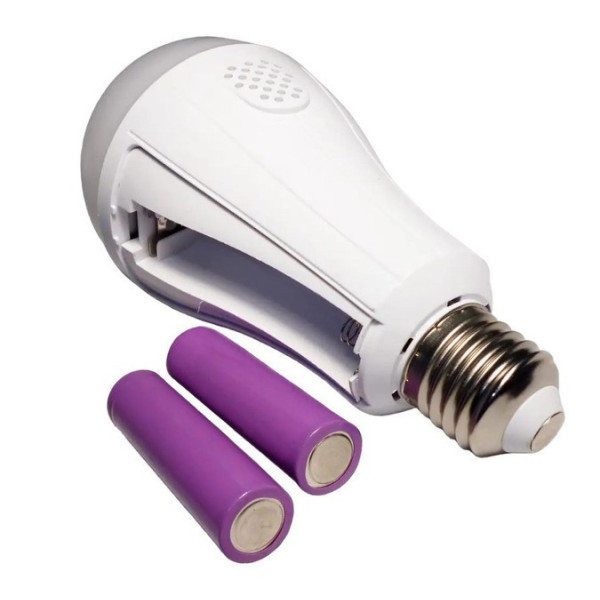 Светодиодная аккумуляторная лампа D8442 / LED лампочка с патроном Е27 20W + 2 аккумулятора