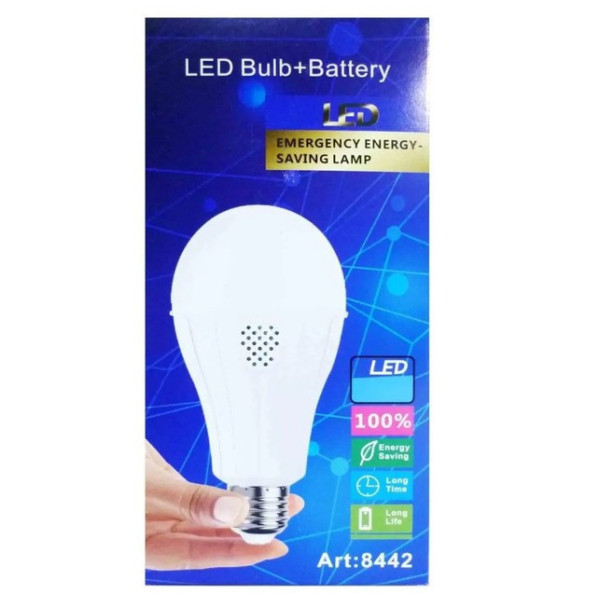 Светодиодная аккумуляторная лампа D8442 / LED лампочка с патроном Е27 20W + 2 аккумулятора