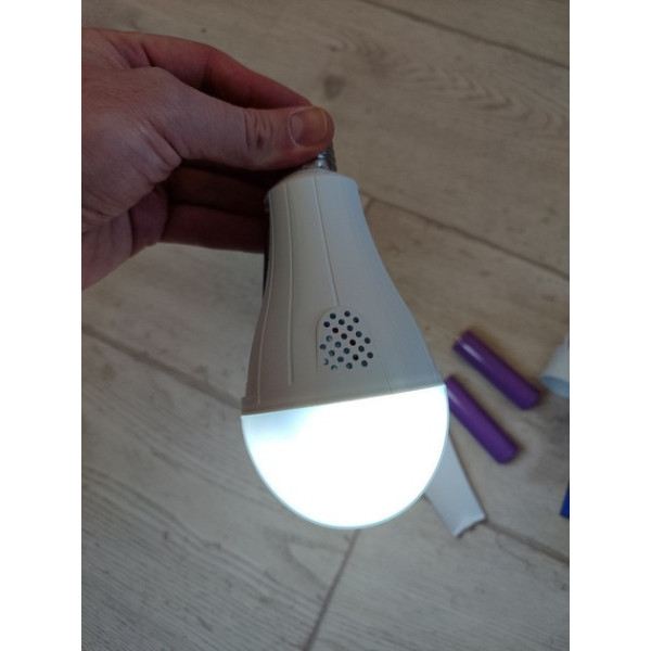 Светодиодная аккумуляторная лампа D8442 / LED лампочка с патроном Е27 20W + 2 аккумулятора