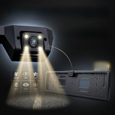 Автомобильная камера заднего вида в номерной рамке Prime-X 4+16Led-Cam парковочная видеокамера Black