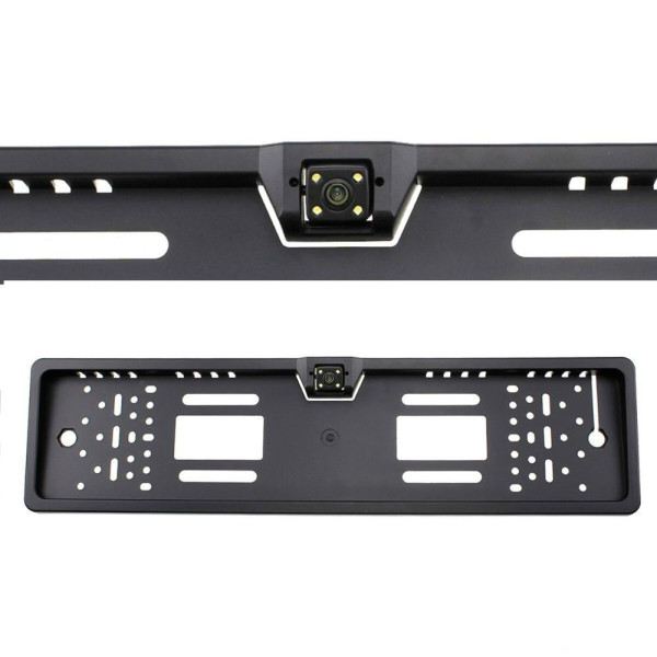 Автомобильная камера заднего вида в номерной рамке Prime-X 4+16Led-Cam парковочная видеокамера Black