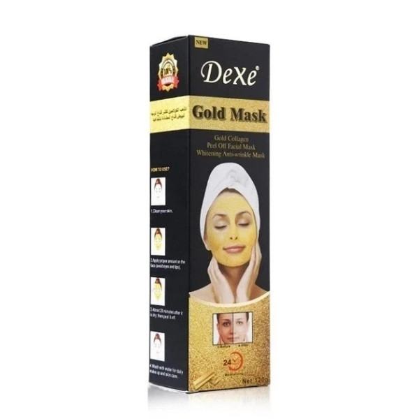 Маска для лица с биозолотом и коллагеном Dexe Gold Mask Биоколлагеновая