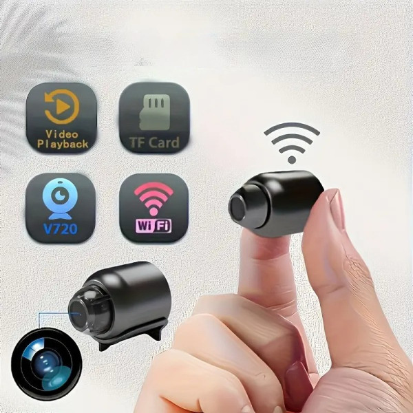 Домашняя Камера Wi-Fi IP X5 с широкоугольным объективом 160°, ночным видением и датчиком движения, черная