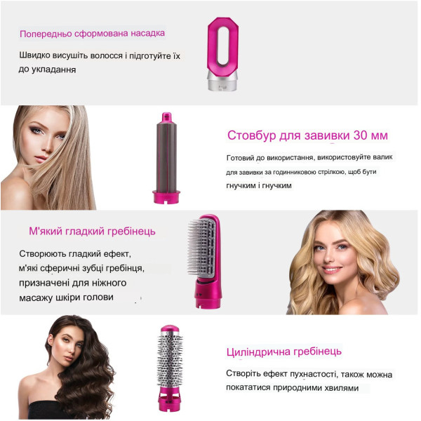 Мультистайлер 5 в 1 Hot Air Styler для разных типов волос с функциями придания объема + box