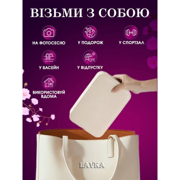 Дорожная косметичка-чемодан с LED подсветкой, зеркалом, аккумулятором 1200 мАч, 3 режима света