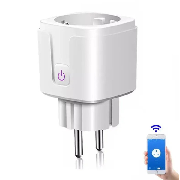 Умная розетка Tuya WiFi Head 16А со счетчиком электроэнергии 3300W с подключением к телефону