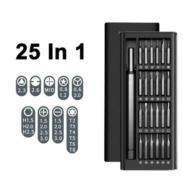 Набор отверток 25 в 1 Torx Hex Precision DIY с кейсом, магнитные биты, отвертки для ремонта телефонов