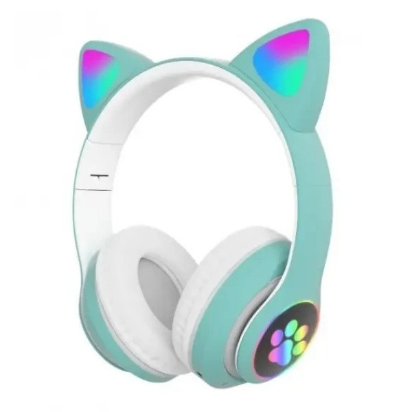 Детские беспроводные наушники с кошачьими ушками с подсветкой CAT STN-28 Bluetooth светящиеся кошачьи ушки