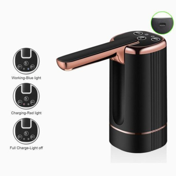 Аккумуляторный насос-диспенсер BRS для бутыли 5–19 л с USB зарядкой емкость 1200 мАч черный