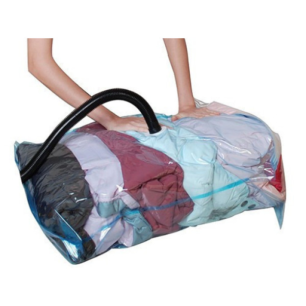 Вакуумный пакет для упаковки вещей Vacuum Bag, 70*100 см, с клапаном, прозрачный