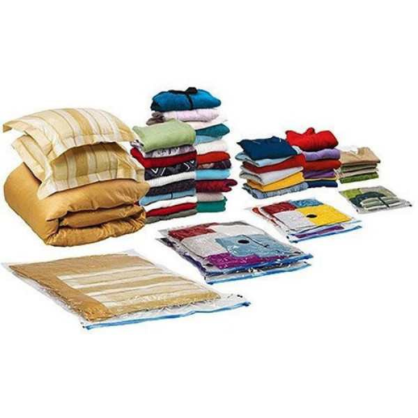 Вакуумный пакет для упаковки вещей Vacuum Bag, 70*100 см, с клапаном, прозрачный
