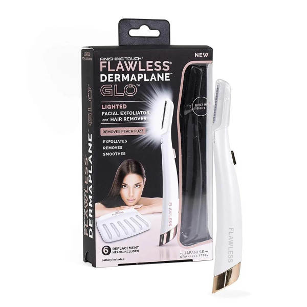 Женский триммер для лица Flawless Dermaplane Glo светодиодная женская бритва с LED подсветкой