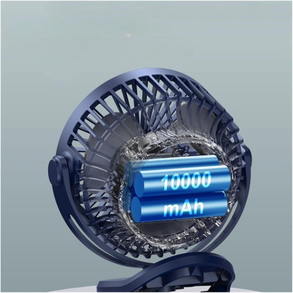 Настольный аккумуляторный вентилятор VHG F03 с LED подсветкой 10000 мАч 5 скоростей 720° поворот