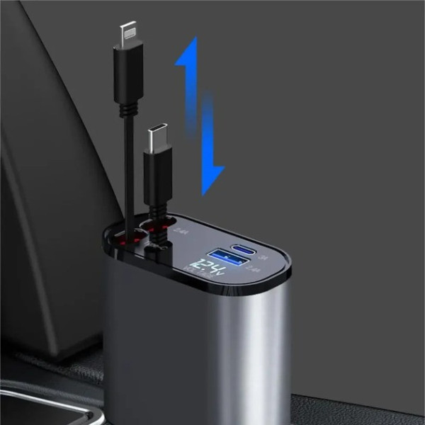 Автомобильное зарядное устройство Hugeel HG-CC11 66 Вт QC 3.0 PD кабель Type-C Lightning